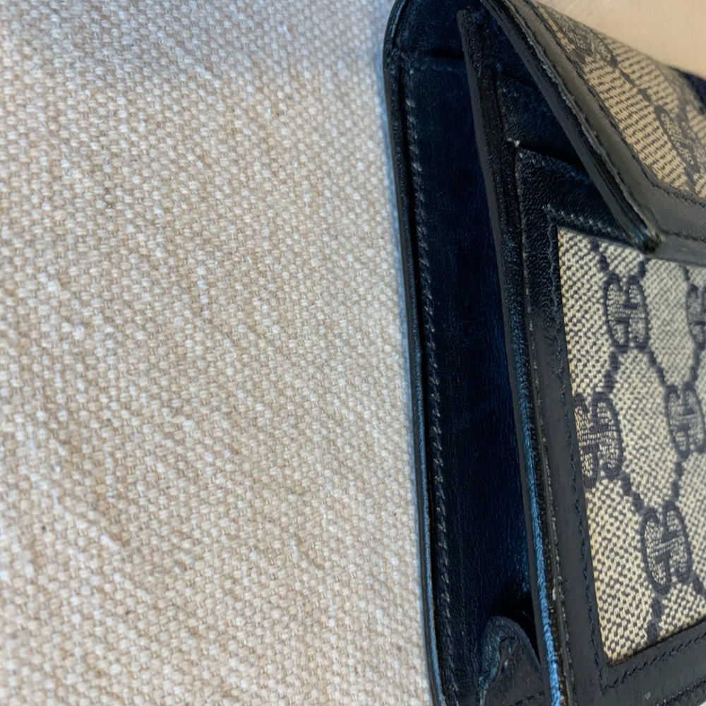 Vintage Gucci GG monogram Navy Sherry Line Wallet - Picture 9 of 12